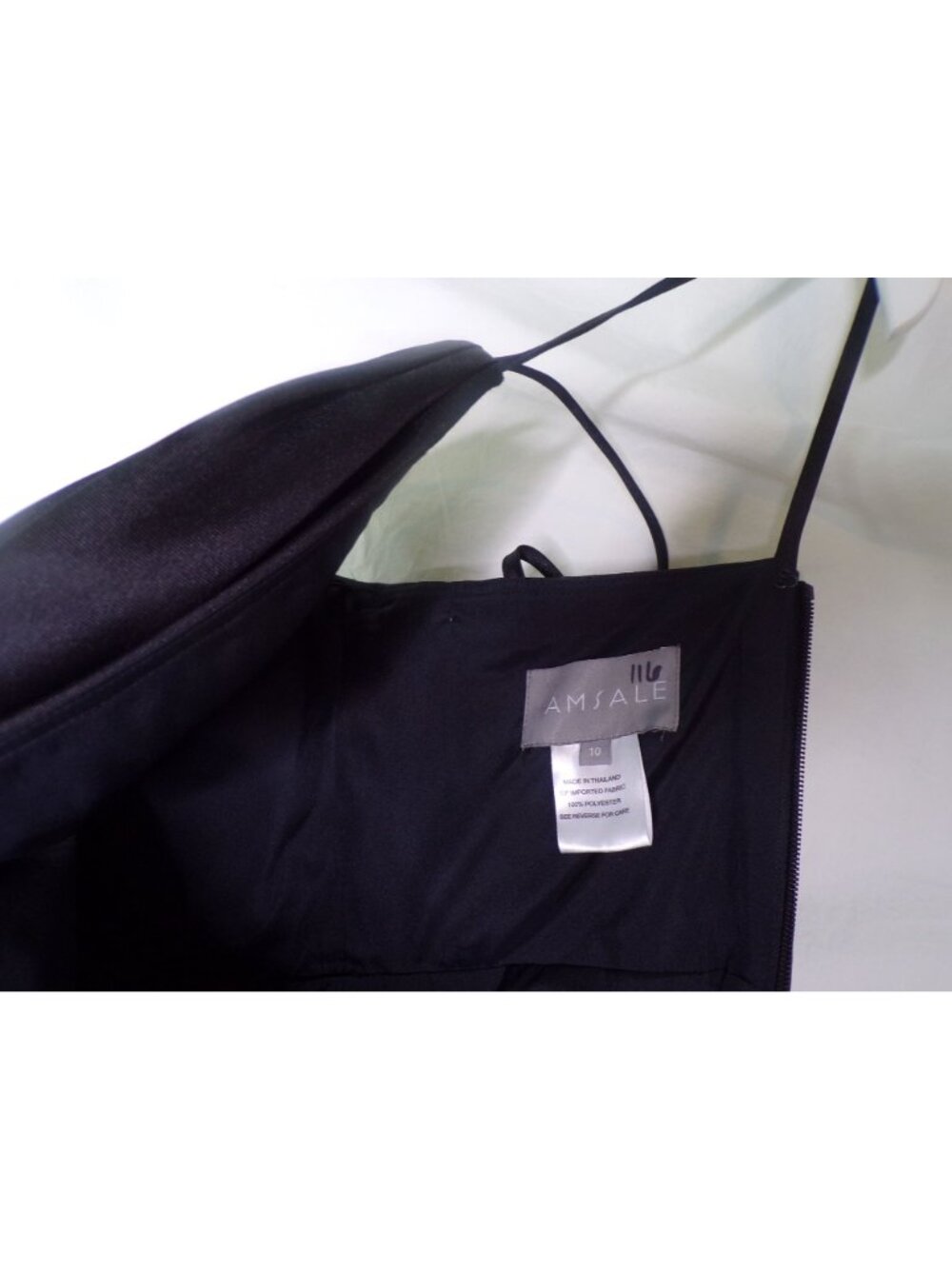 🆕AMSALE Mik One Shoulder Big Bow Cocktail Dress Black 10 - Picture 13 of 13